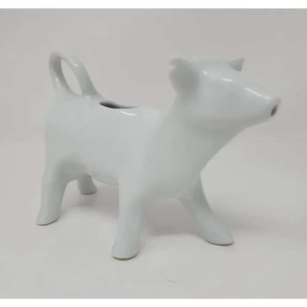 Vintage Pillivuyt France‎ Porcelain R901 56 White Cow Figurine Milk Creamer U1